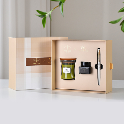 Эксклюзивный подарок на День отца Wycombe Abbey XL White Gold Pen WoodWick Aromatherapy Set