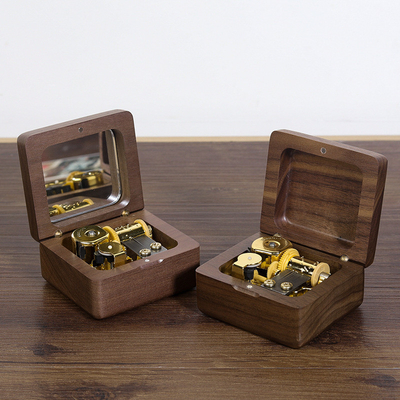 Ультрафиолетовый печатный двигатель Музыкальная коробка Walnut Octopus для украшения рабочего стола и творческих