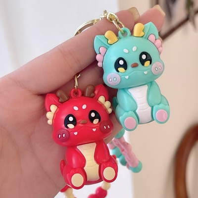 3.5cm*5cm PVC Dragon Keychain Милый маленький подарок для рюкзака