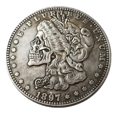 1897 Голова Серебряная монета Монета Моргана Мемориальная монета Металлические ремесла Тема любви