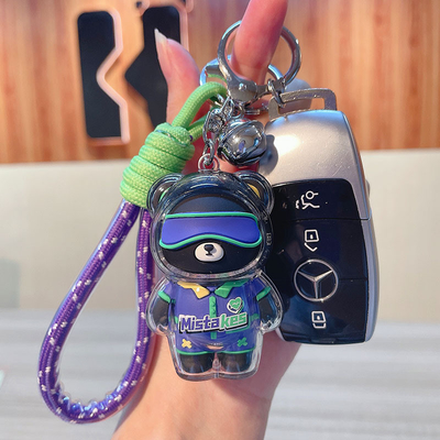 2 Цветовая графика Печать ключевой цепь Cool Bear Keychain Acrylic Doll Keychain для офисных продуктов