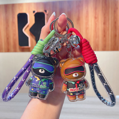 2 Цветовая графика Печать ключевой цепь Cool Bear Keychain Acrylic Doll Keychain для офисных продуктов