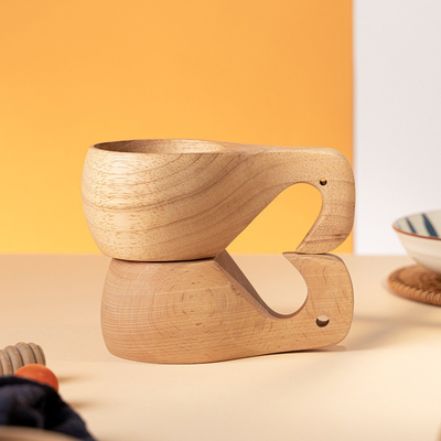 Улучшите свое путешественное снаряжение Retro Finnish Whole Wood Integrated Creative Coffee Cup