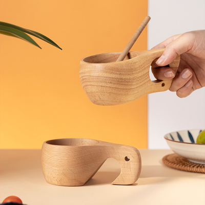 Улучшите свое путешественное снаряжение Retro Finnish Whole Wood Integrated Creative Coffee Cup