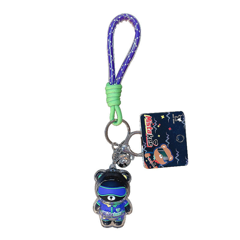 2 Цветовая графика Печать ключевой цепь Cool Bear Keychain Acrylic Doll Keychain для офисных продуктов